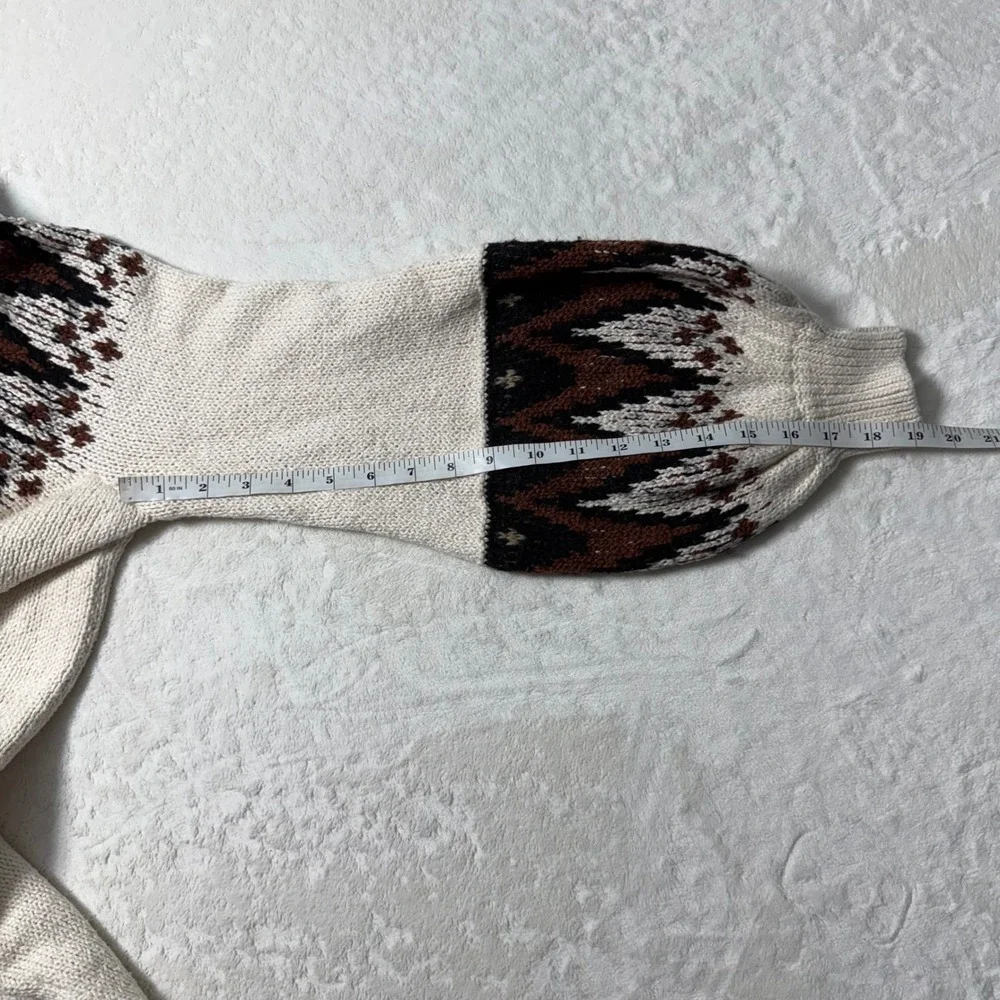 Free People Scotland‎ Mock Neck Fair Isle Sweater Mini Dress Sz S Balloon Sleeve